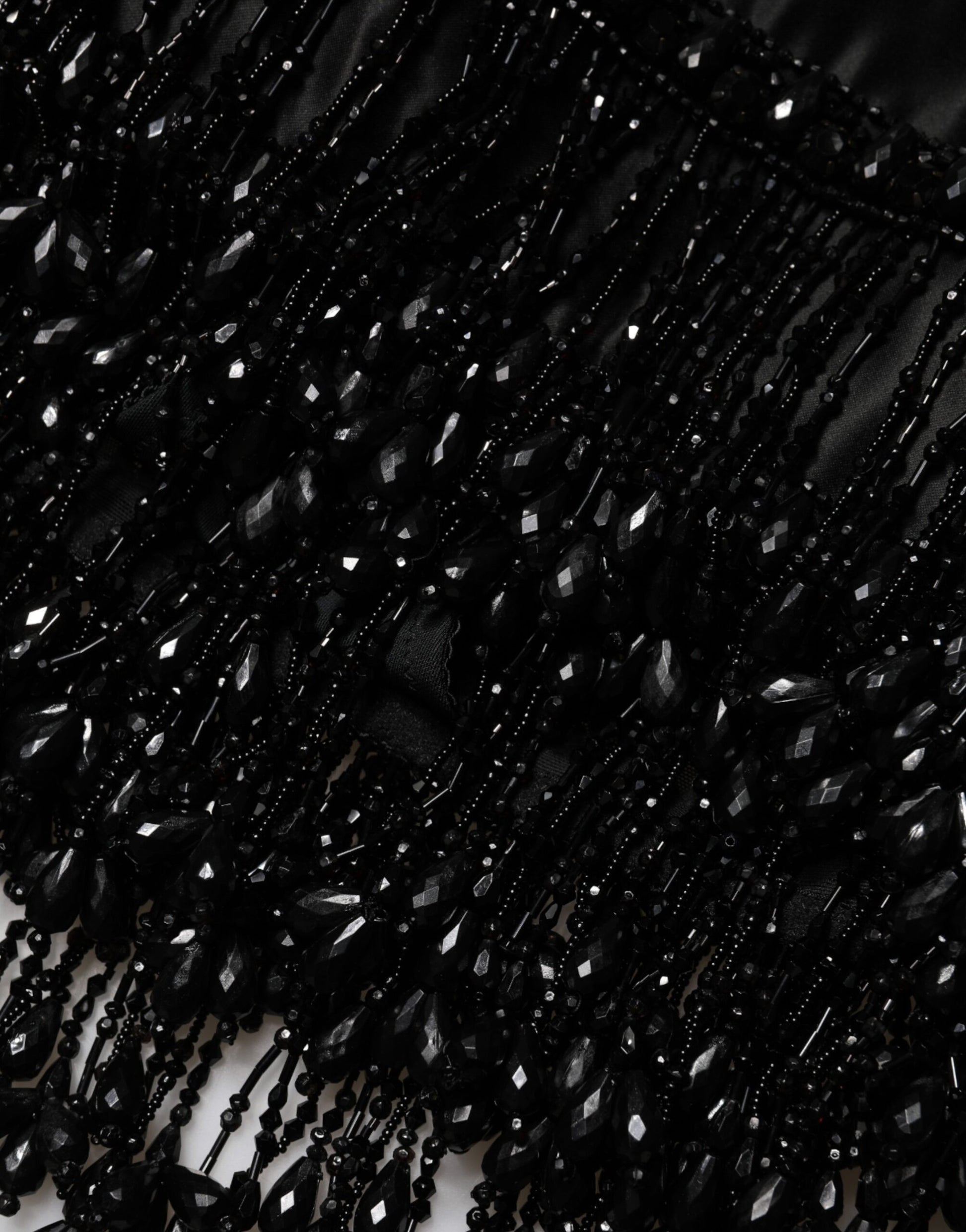 Dolce & Gabbana Black Nylon Embellished Lace Mini Skirt