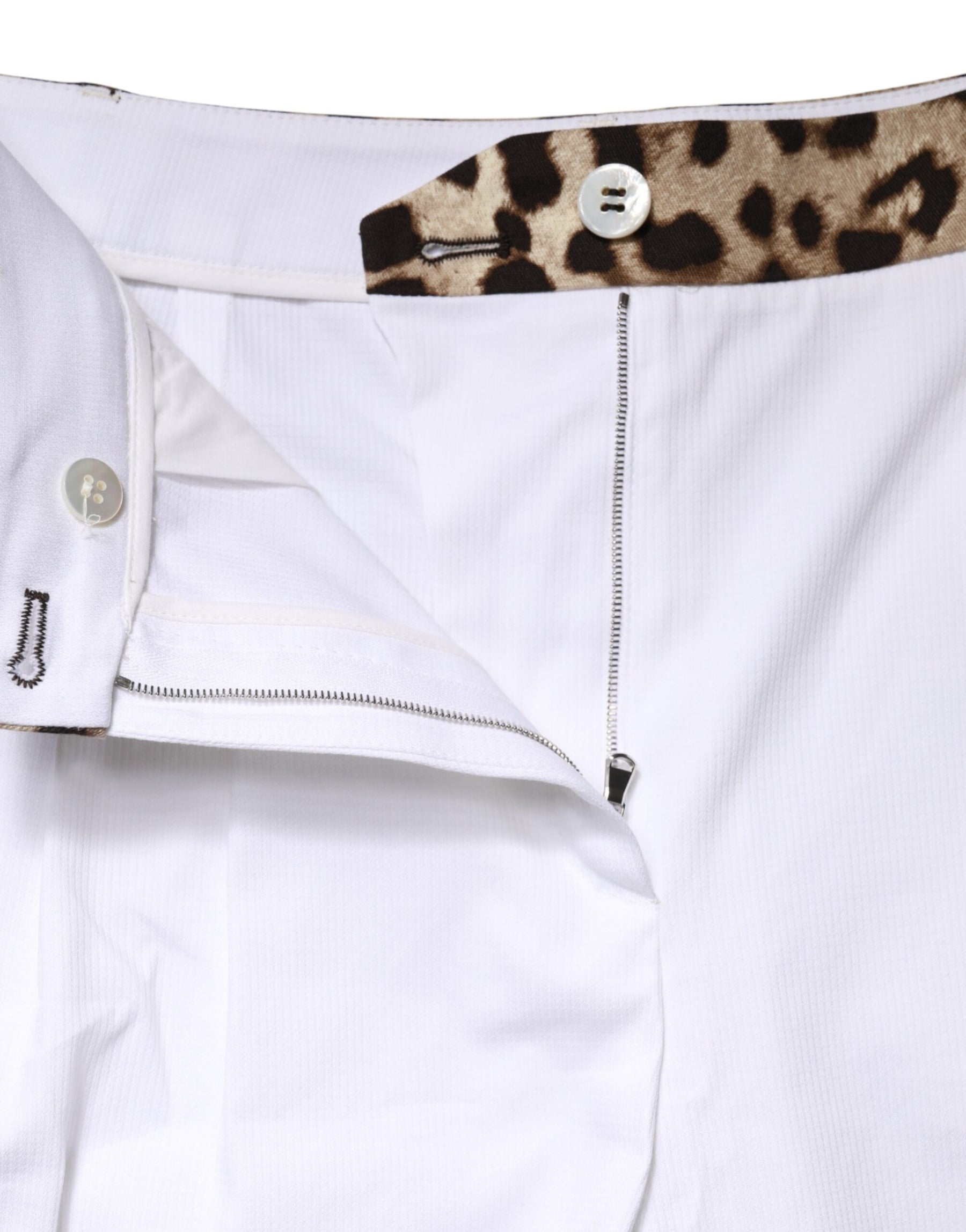 Dolce & Gabbana White Cotton High Waist Bermuda Mini Shorts | Regal Royce