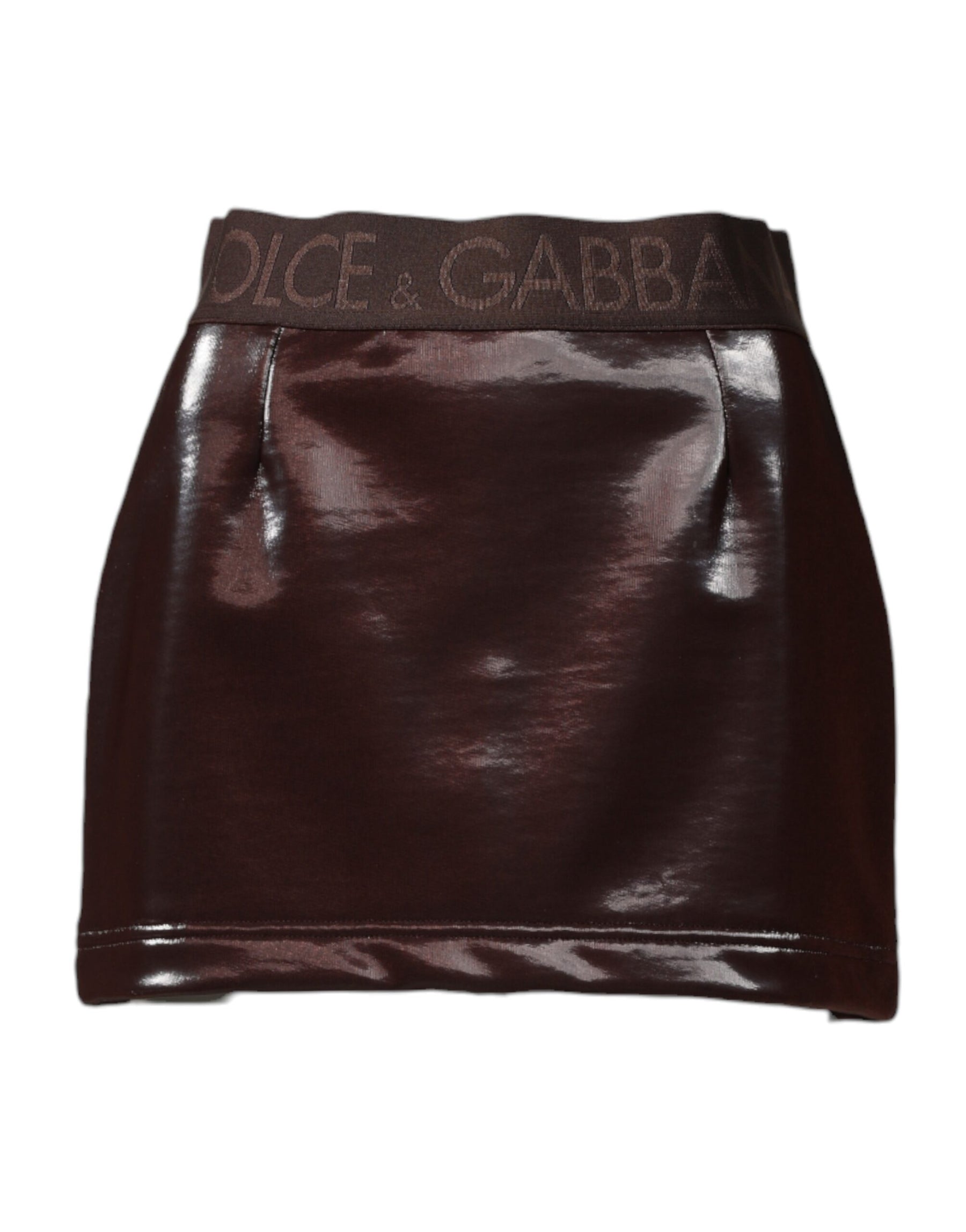 Dolce & Gabbana Dark Brown Cotton Fitted High Waist Mini Skirt | Regal Royce