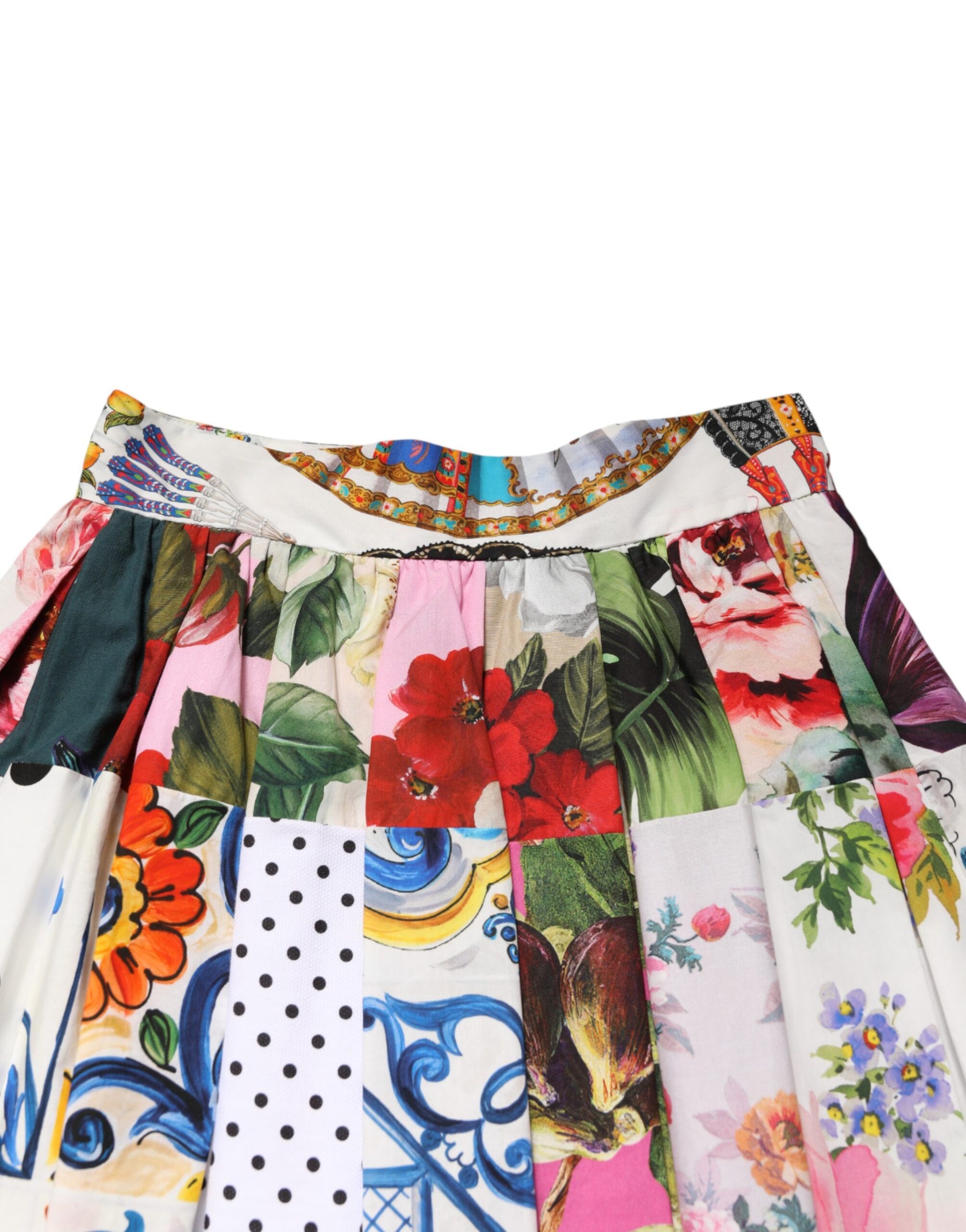 Dolce & Gabbana Multicolor Patchwork High Waist Midi Skirt | Regal Royce