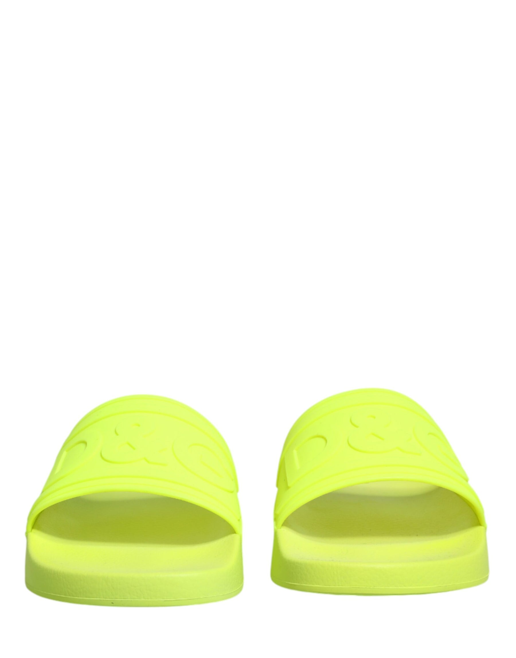 Dolce & Gabbana Green Rubber Slides Sandals Beachwear Shoes | Regal Royce