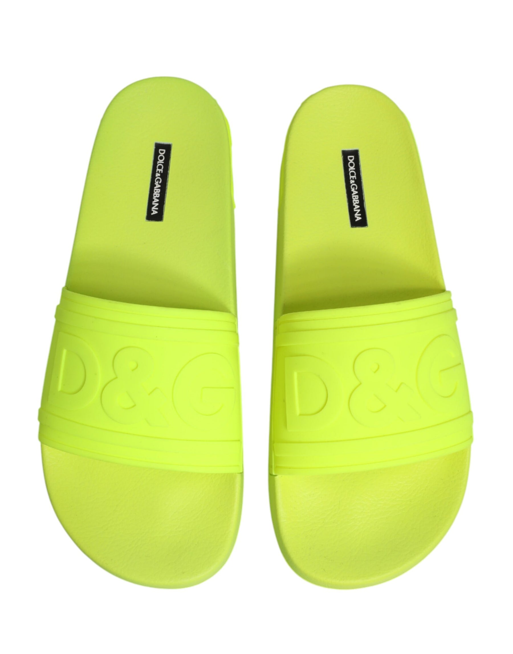 Dolce & Gabbana Green Rubber Slides Sandals Beachwear Shoes | Regal Royce