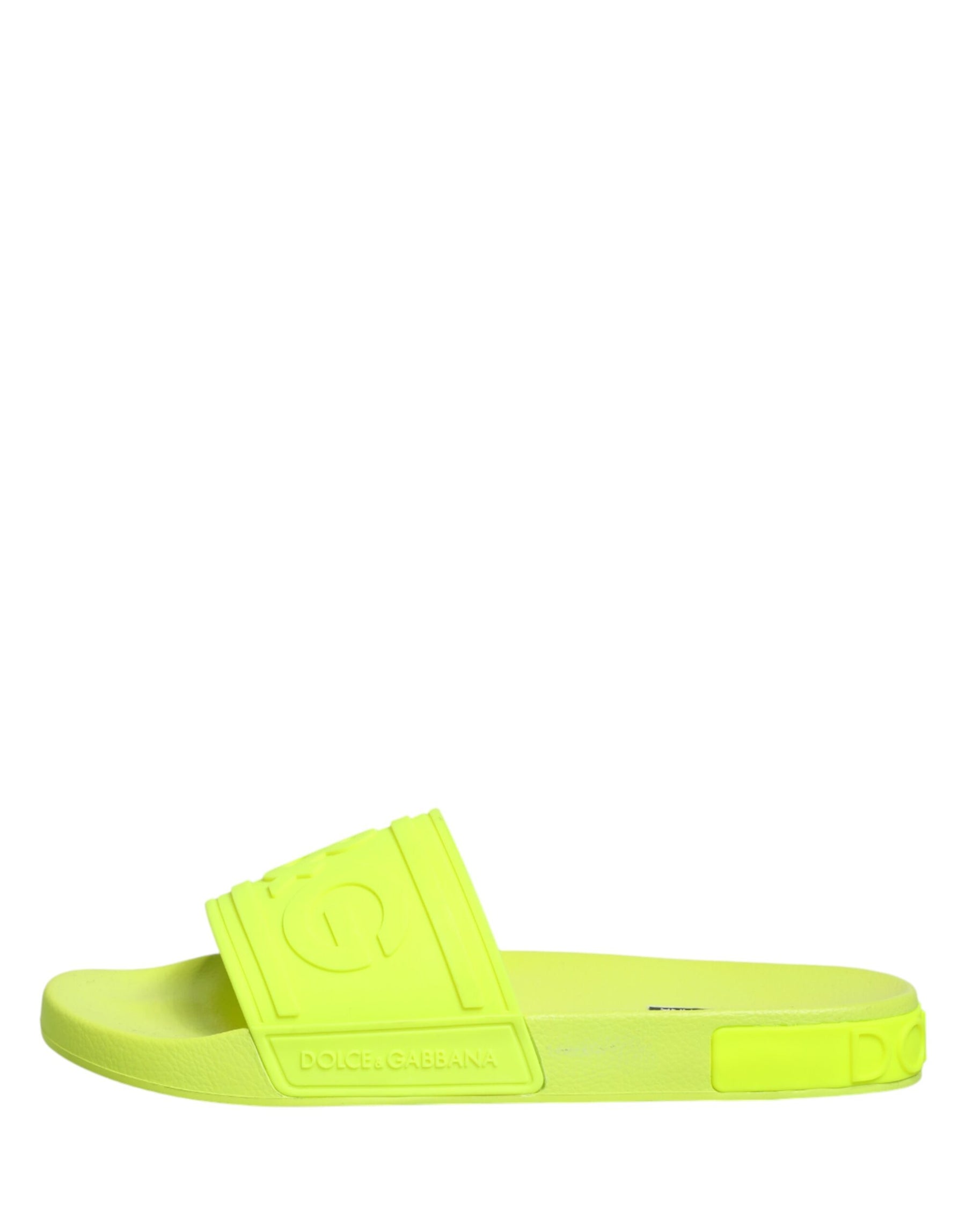 Dolce & Gabbana Green Rubber Slides Sandals Beachwear Shoes | Regal Royce