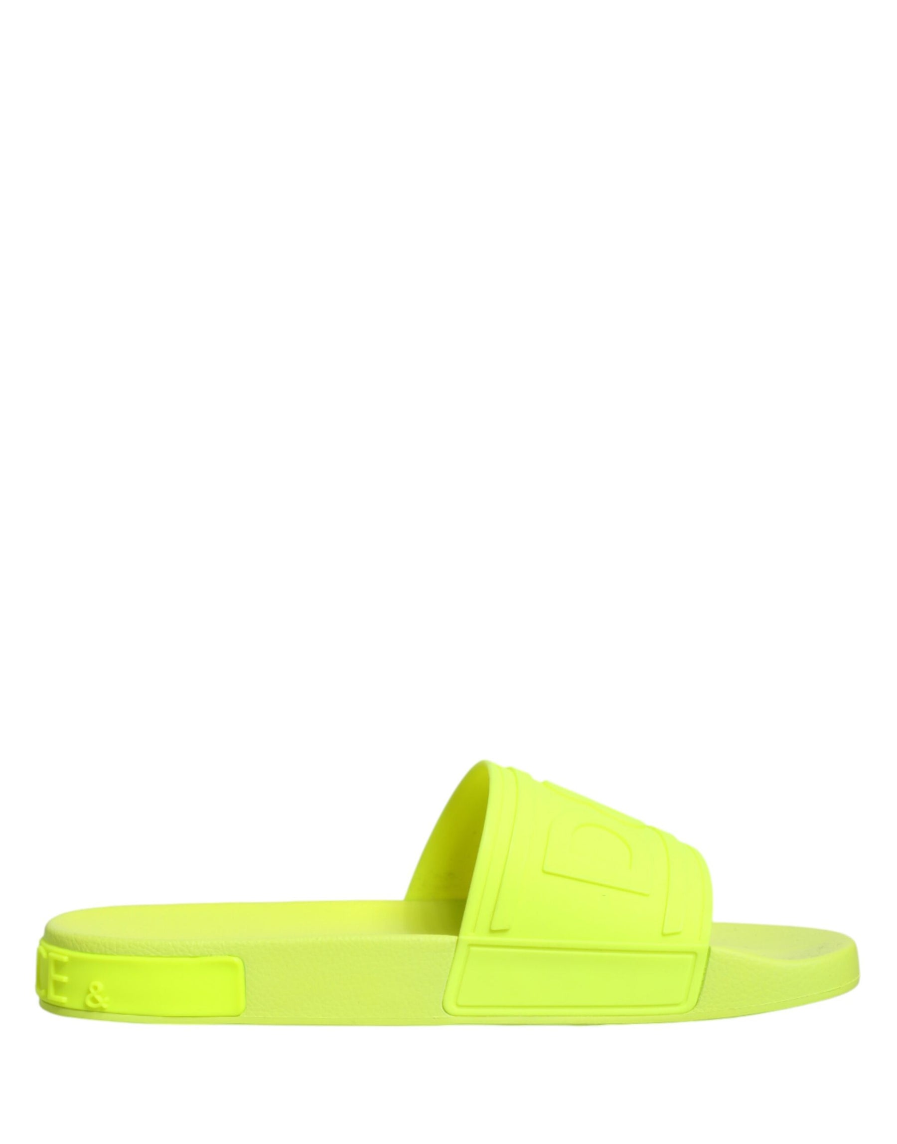 Dolce & Gabbana Green Rubber Slides Sandals Beachwear Shoes | Regal Royce