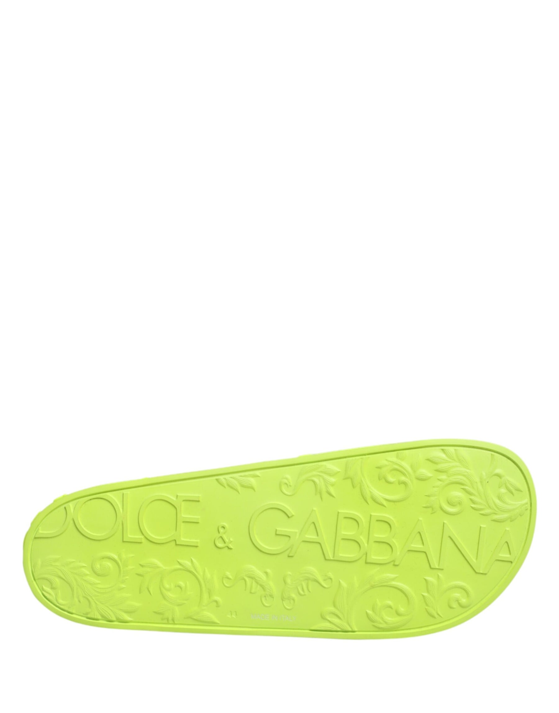Dolce & Gabbana Green Rubber Slides Sandals Beachwear Shoes | Regal Royce