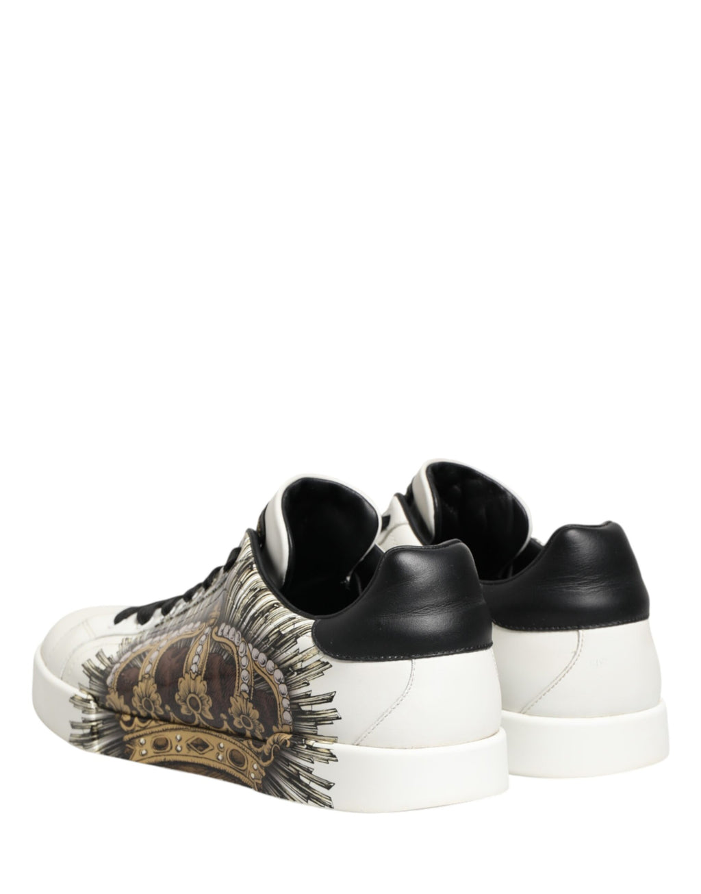 Dolce & Gabbana White Black Crown Low Top Sneakers Men  Shoes
