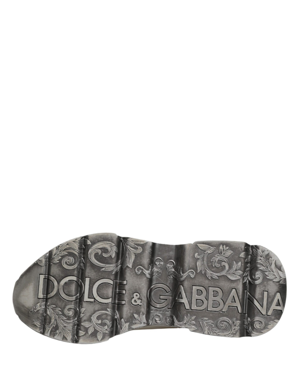 Dolce & Gabbana White Silver Daymaster Low Top Sneakers Shoes