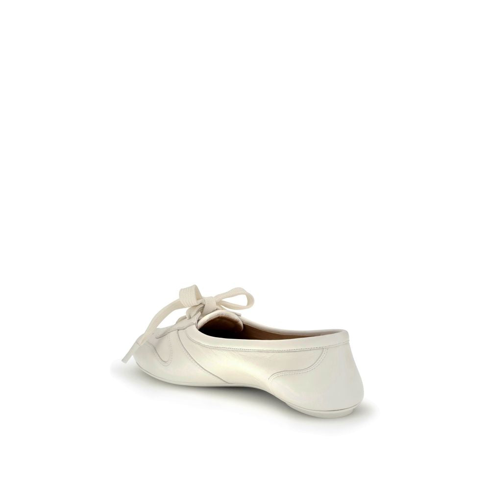 Gianvito Rossi White Calf Leather Bos Taurus Ballet Flats | Regal Royce