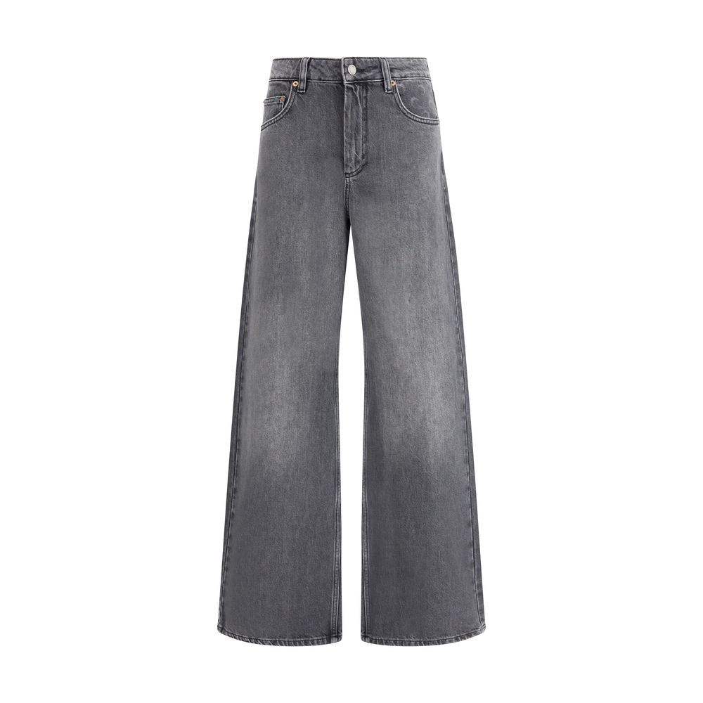 Marine Serre Gray Cotton Flared Jeans | Regal Royce