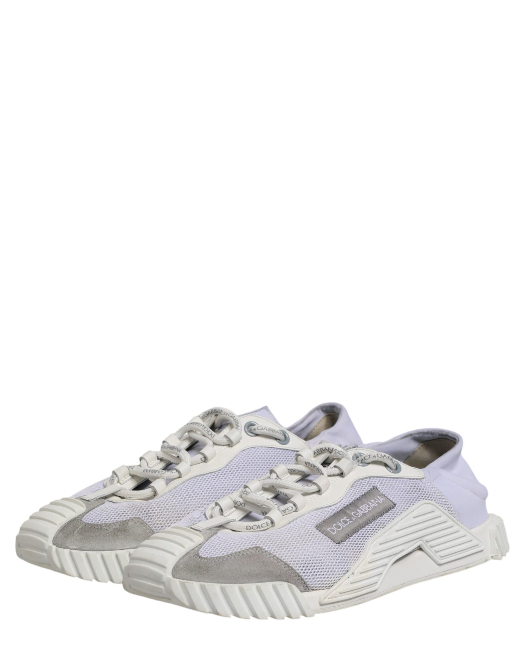Dolce & Gabbana White Lace Up Low Top NS1 Sneakers Men Shoes | Regal Royce