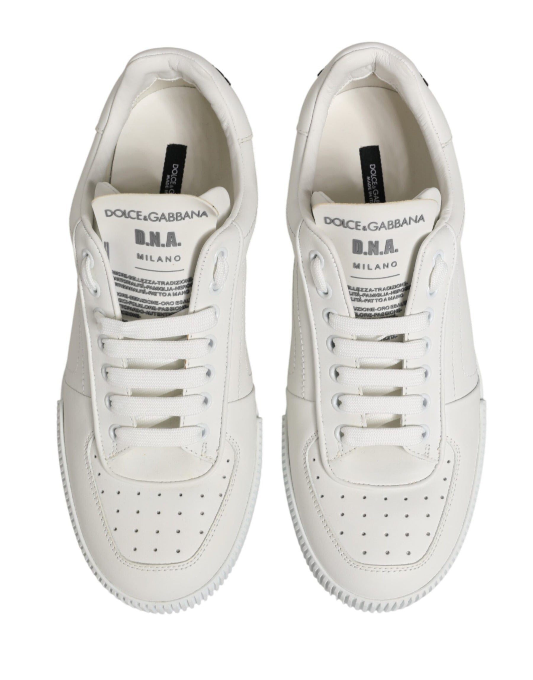 Dolce & Gabbana MIAMI Calf Low Top Men Sneakers  White | Regal Royce
