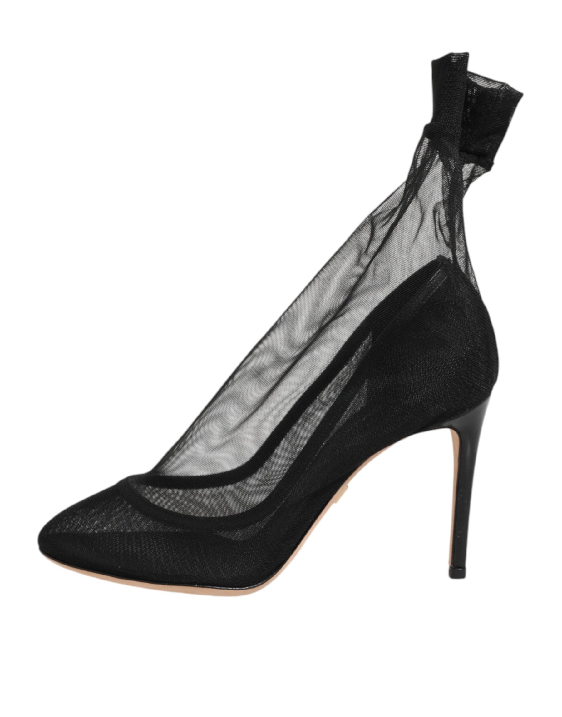 Dolce & Gabbana Black Nylon Stretch Mesh Sock Boots  Shoes | Regal Royce