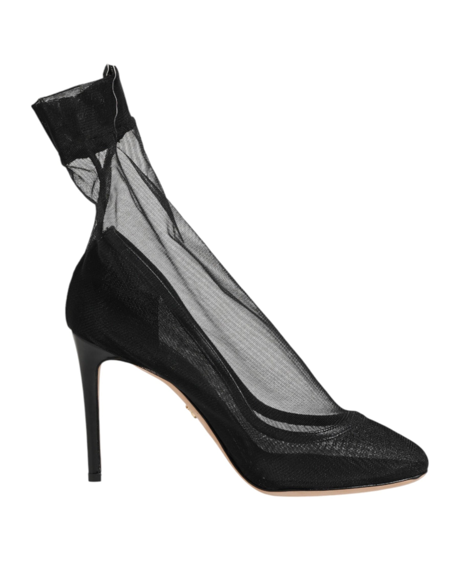 Dolce & Gabbana Black Nylon Stretch Mesh Sock Boots  Shoes | Regal Royce