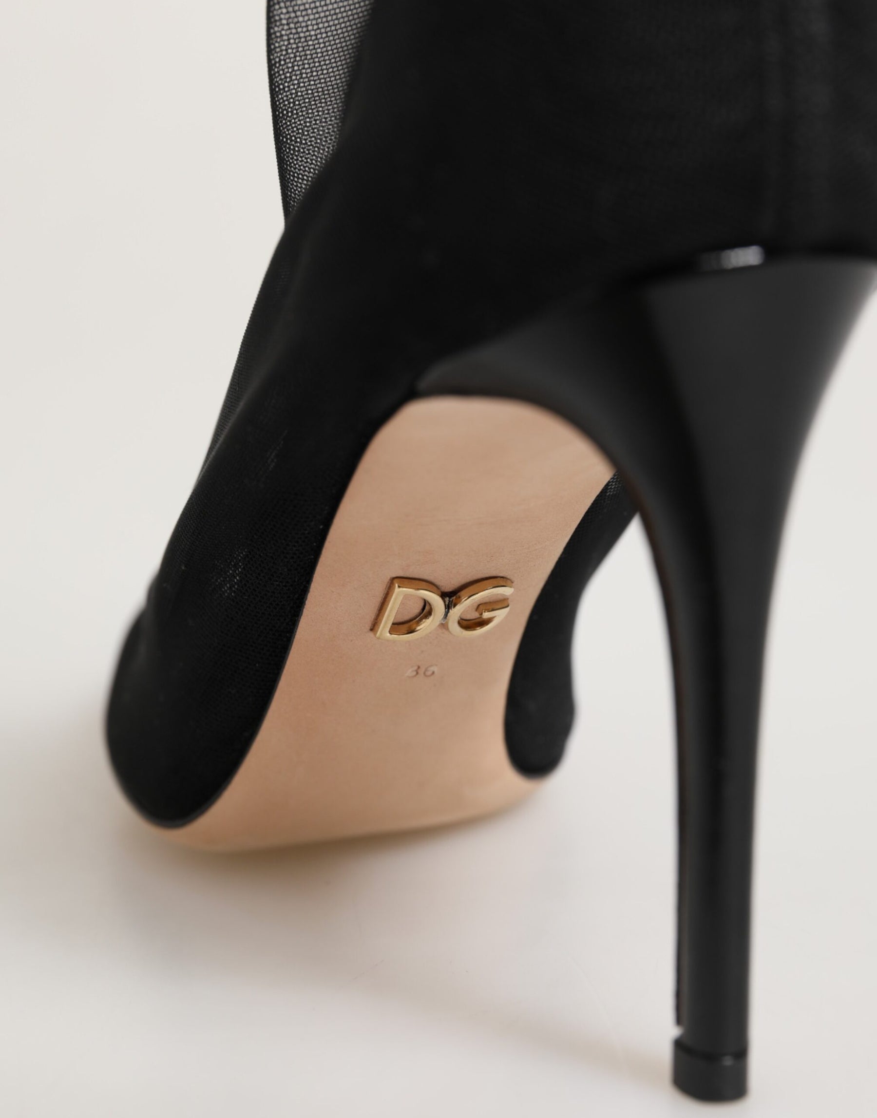 Dolce & Gabbana Black Nylon Stretch Mesh Sock Boots  Shoes | Regal Royce