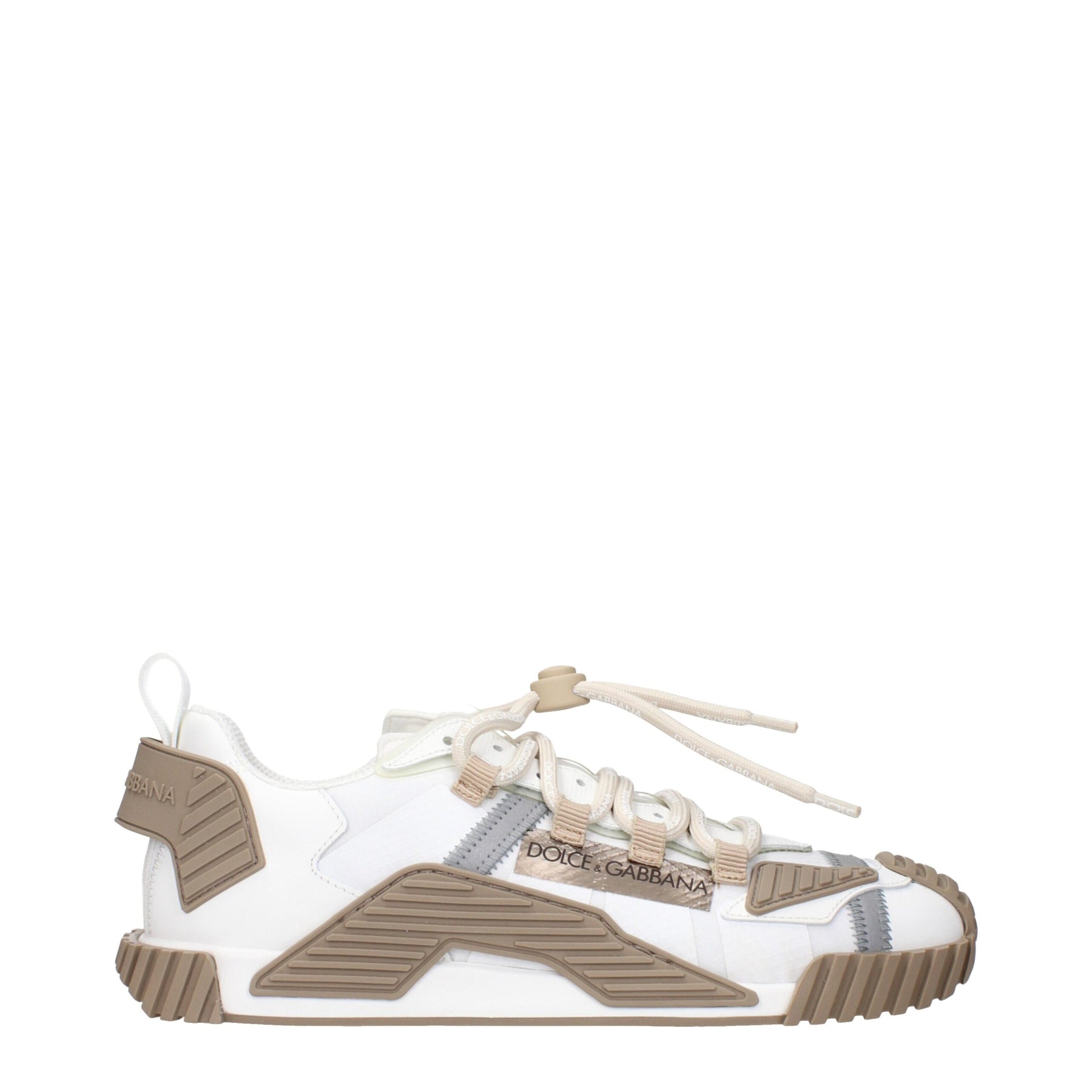 Dolce & Gabbana White Fabric Athletic Sneakers | Regal Royce