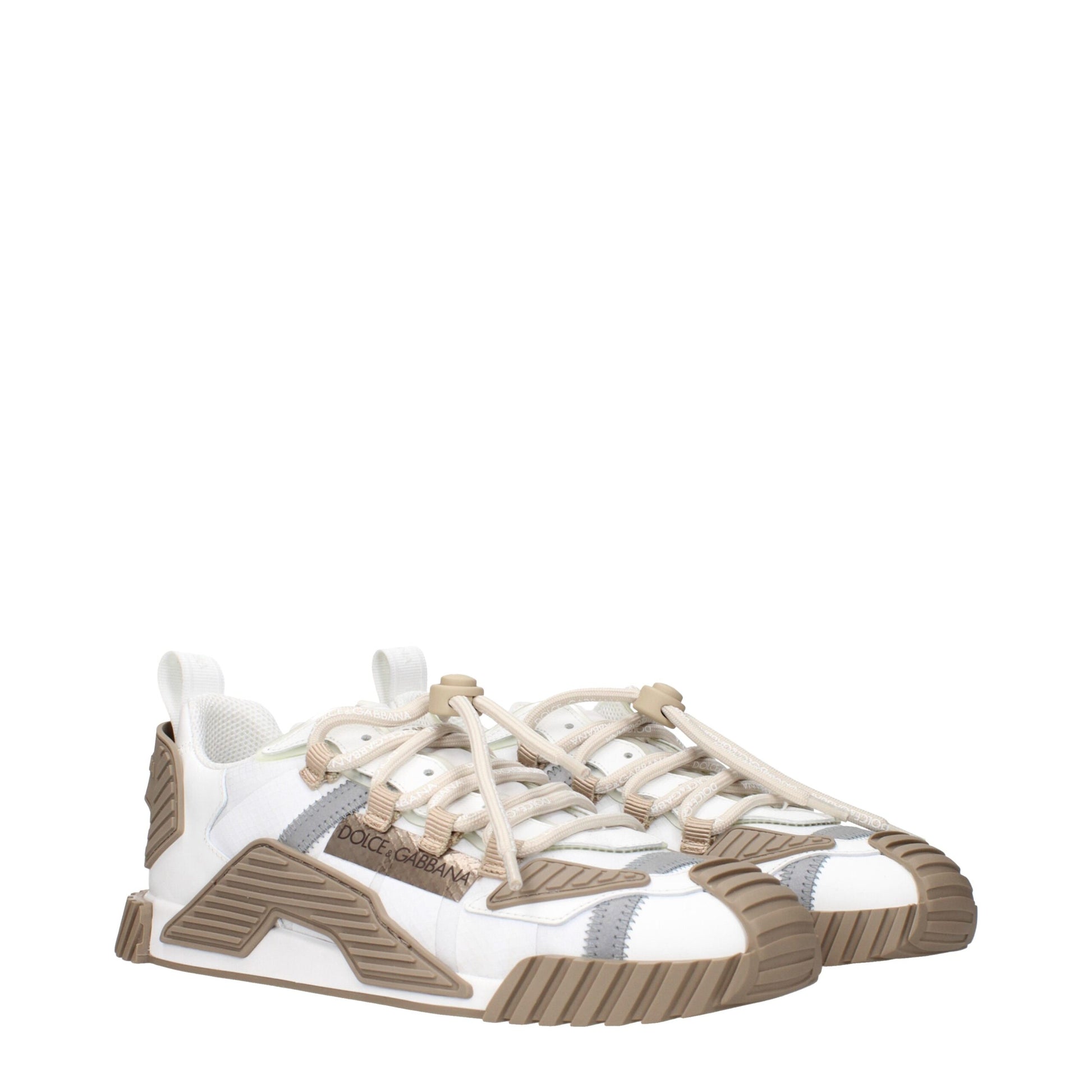 Dolce & Gabbana White Fabric Athletic Sneakers | Regal Royce
