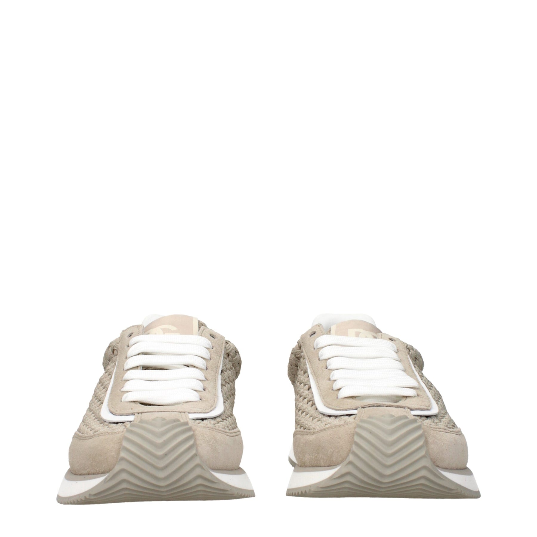 Dolce & Gabbana Beige Fabric Low Top Sneakers | Regal Royce