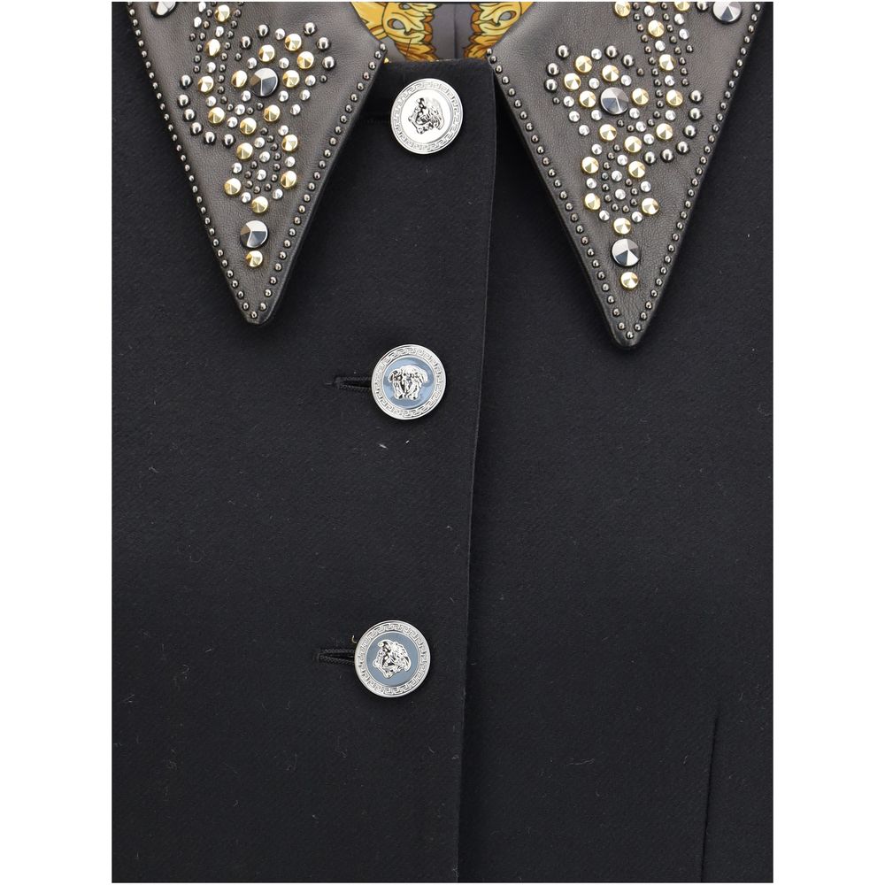 Versace Black Wool Coat