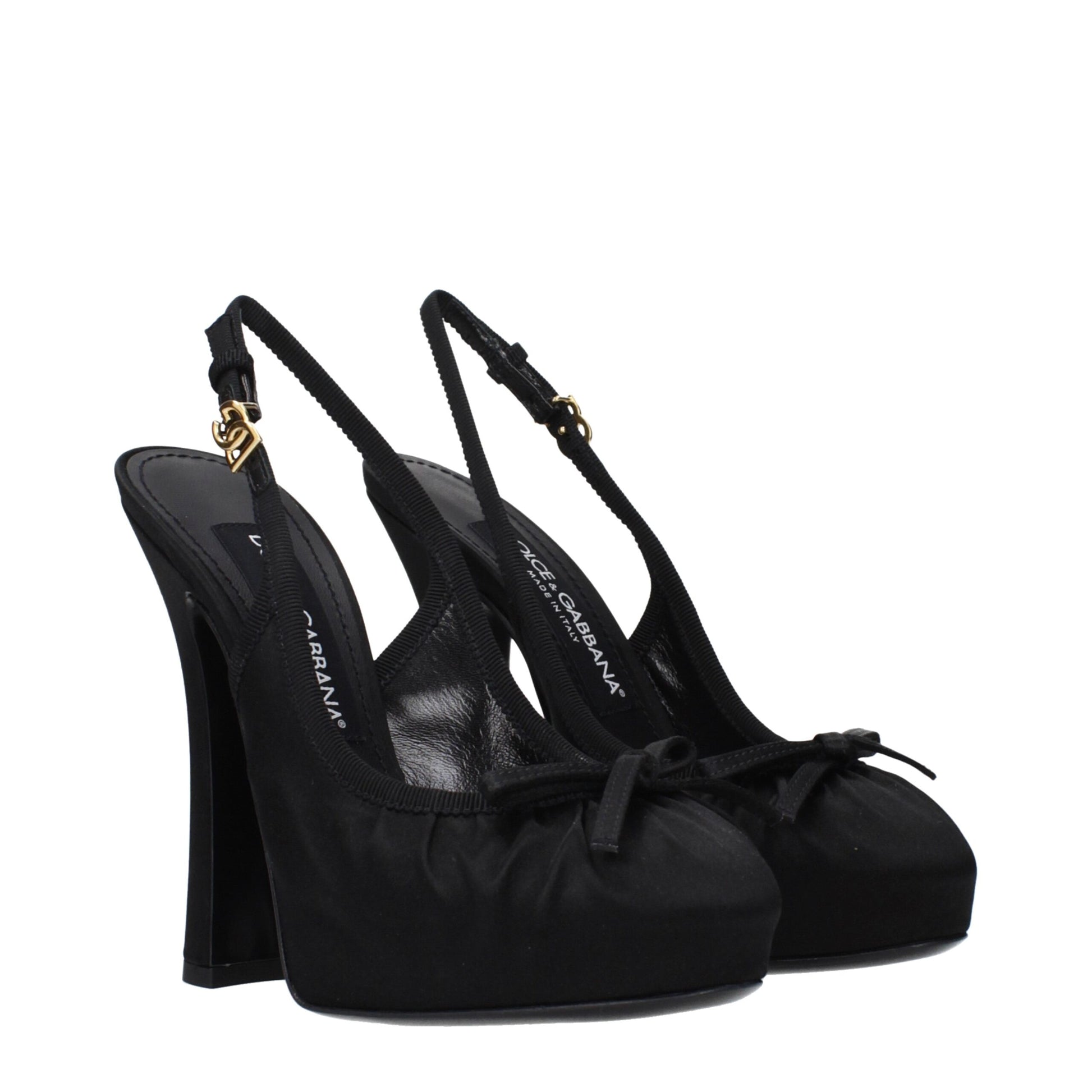 Dolce & Gabbana Black Satin High Heel Pumps | Regal Royce