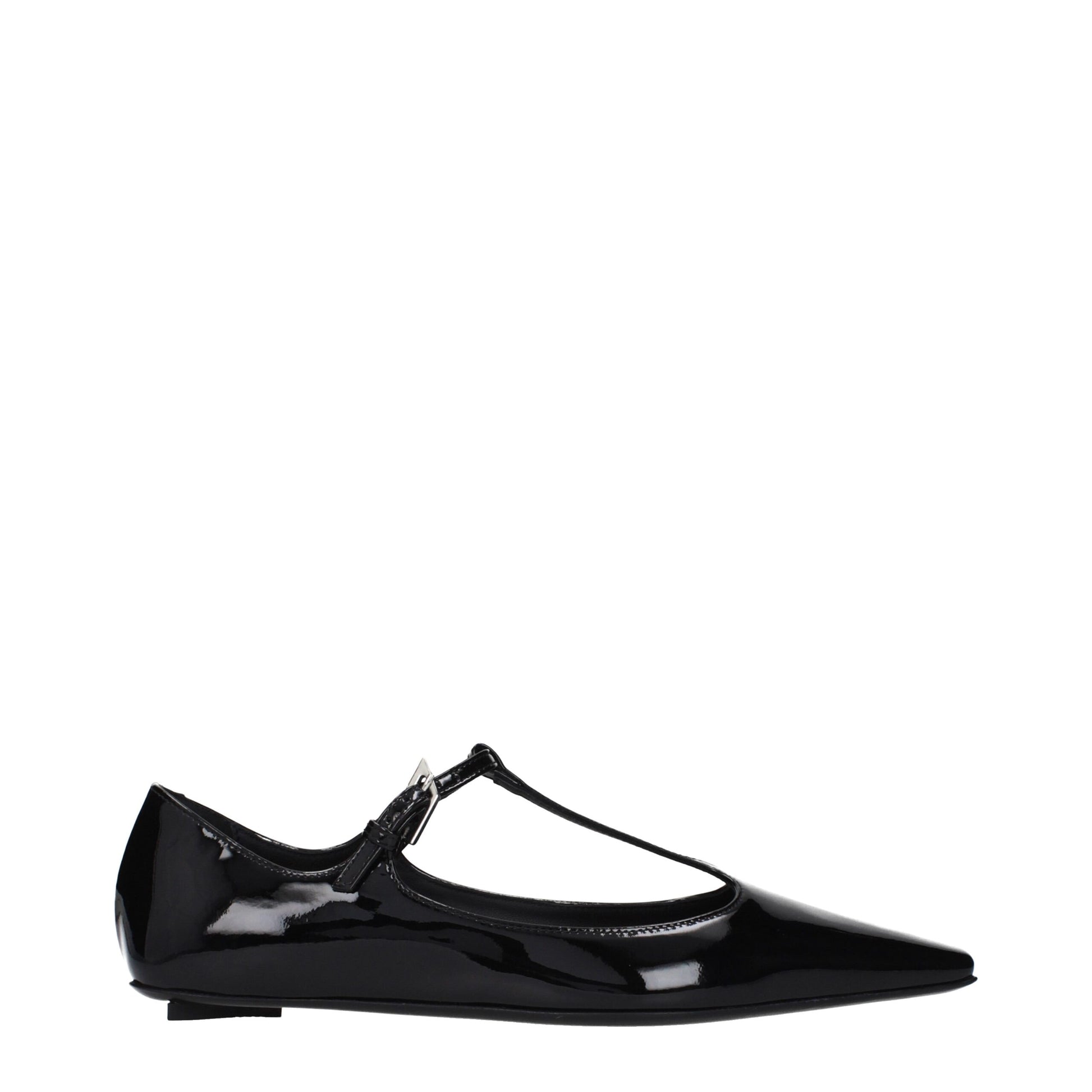 The Attico Black Leather Ballet Flats | Regal Royce
