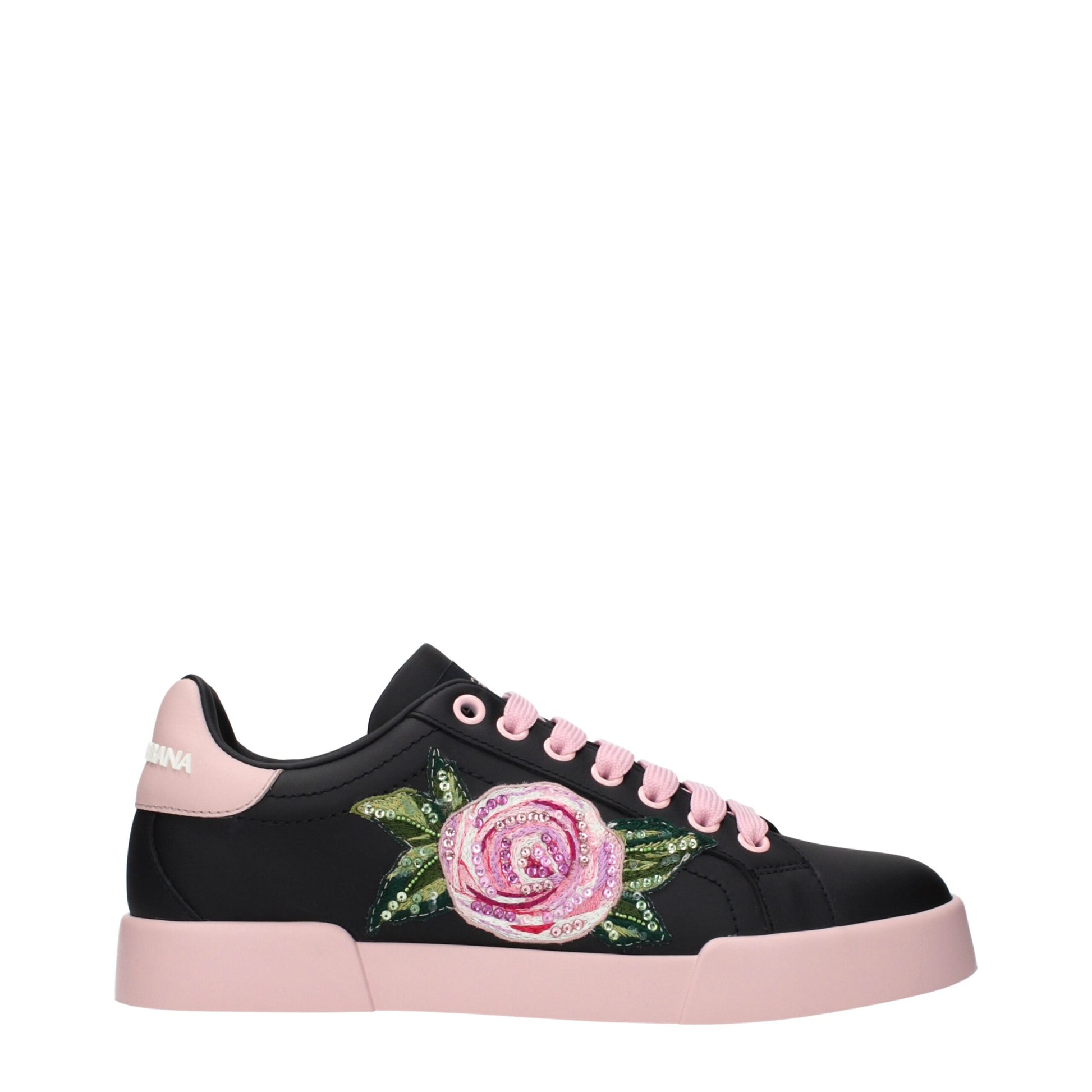 Dolce & Gabbana Black Leather Sneakers | Regal Royce