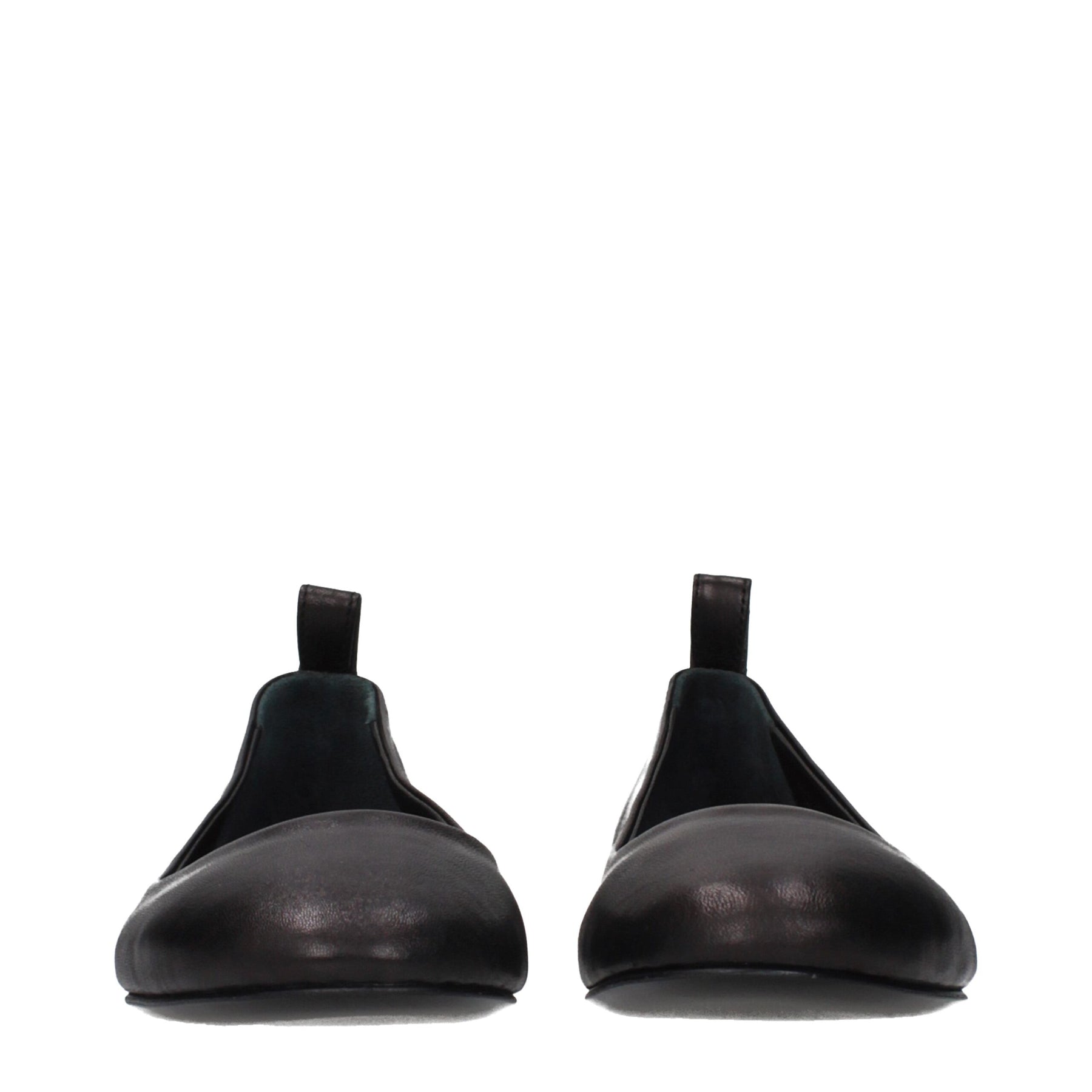 The Attico Black Leather Ballet Flats | Regal Royce