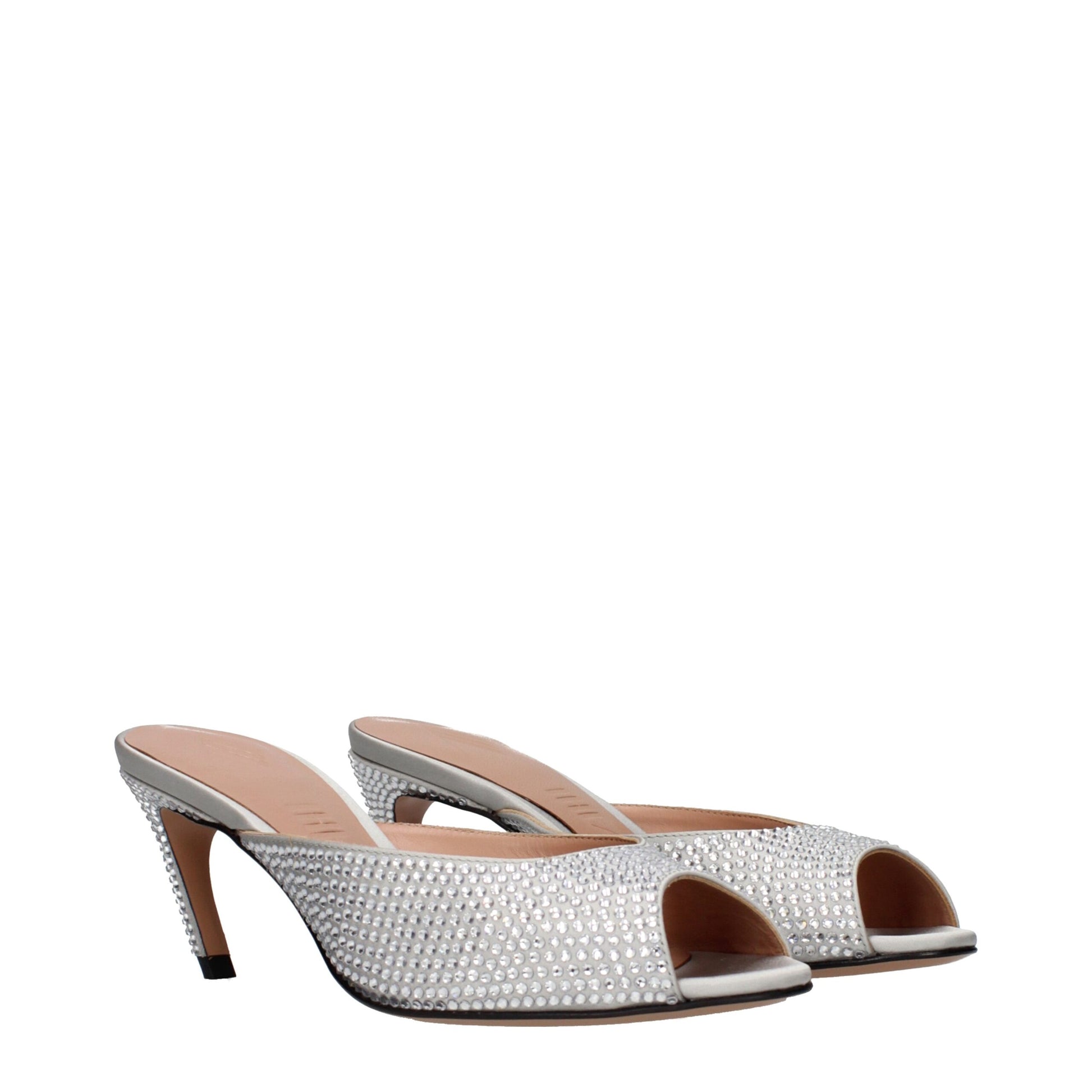 The Attico Gray Satin Stiletto Heel Sandals | Regal Royce