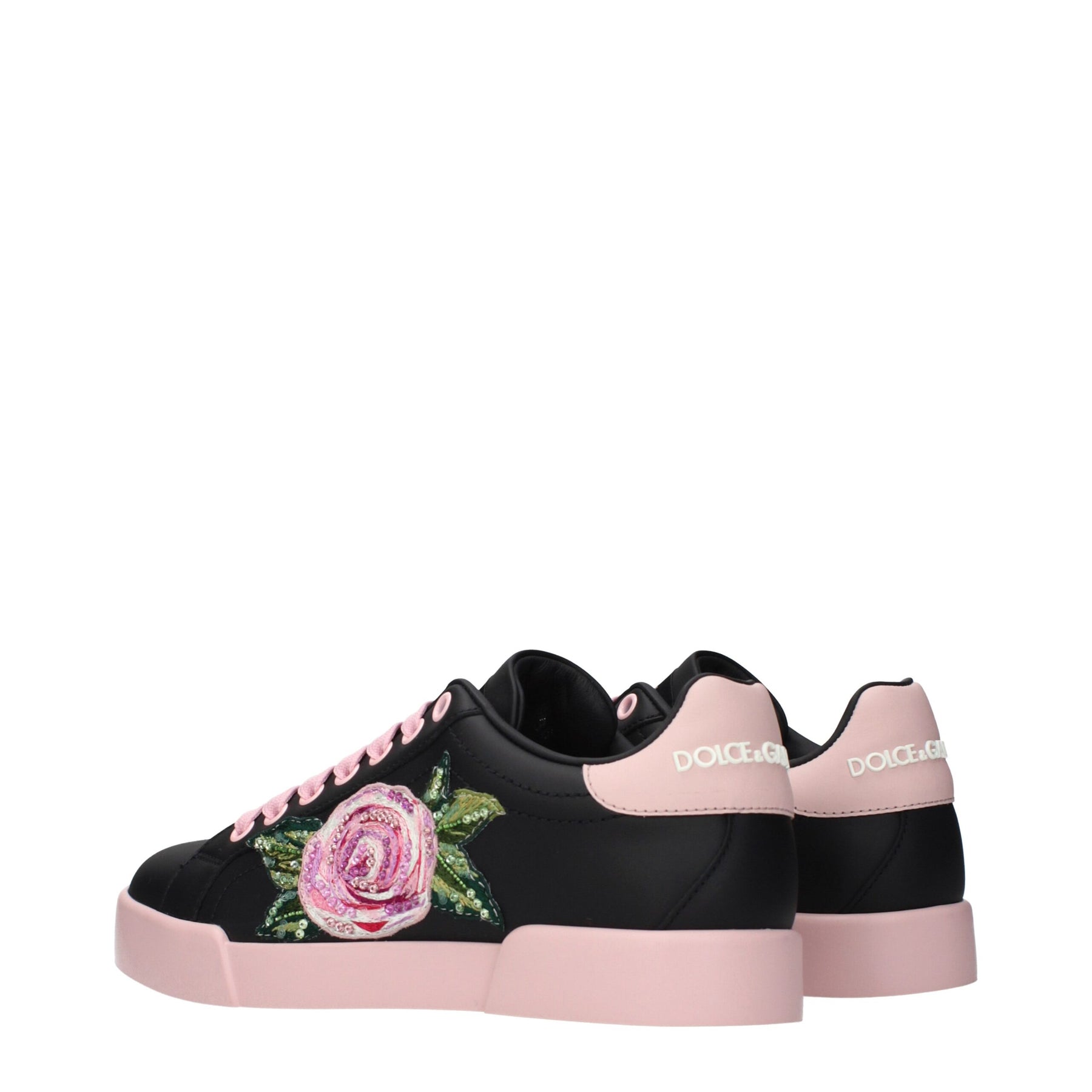 Dolce & Gabbana Black Leather Sneakers | Regal Royce