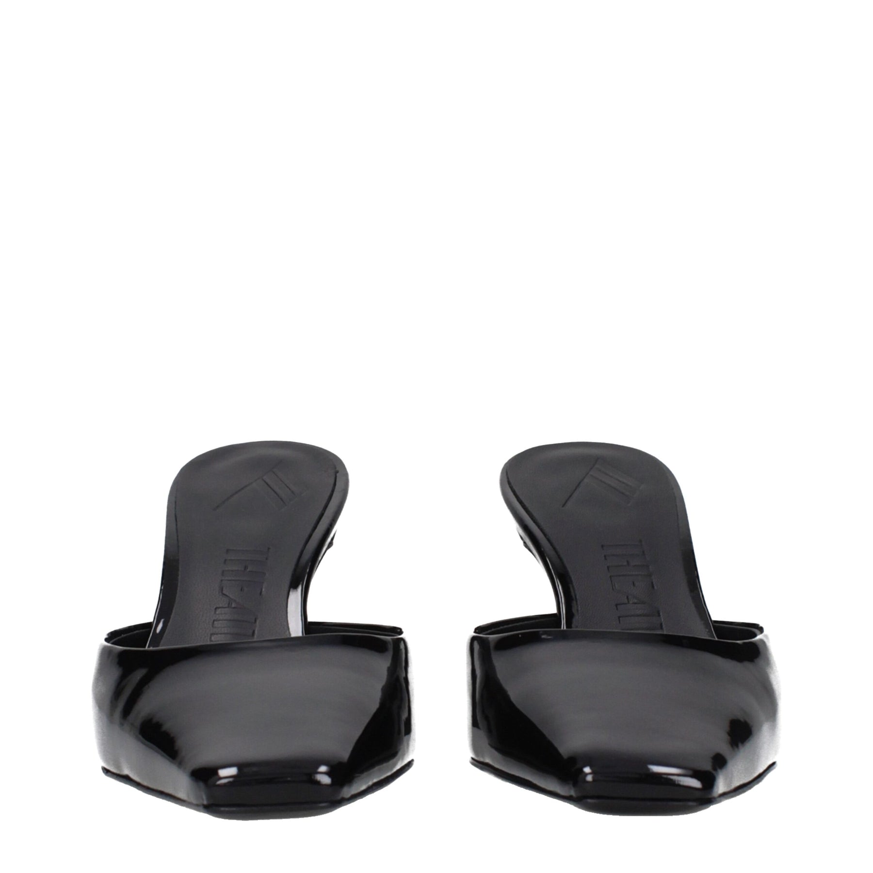 The Attico Black Leather Flat Sandals | Regal Royce