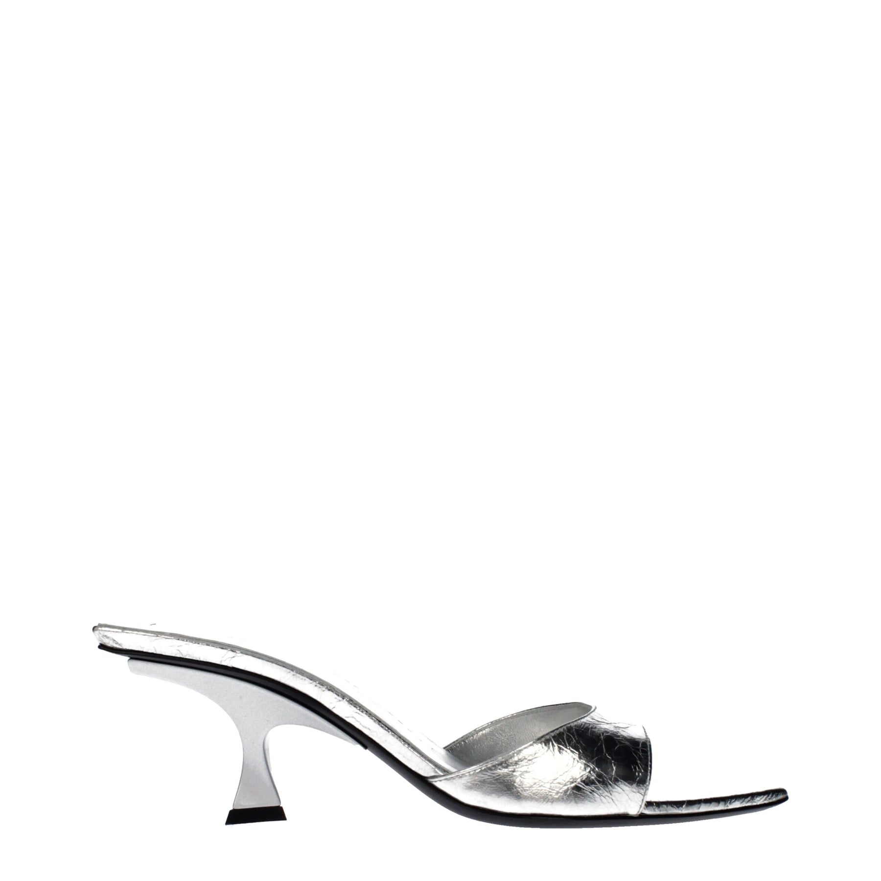 The Attico Gray Leather Flat Sandals | Regal Royce