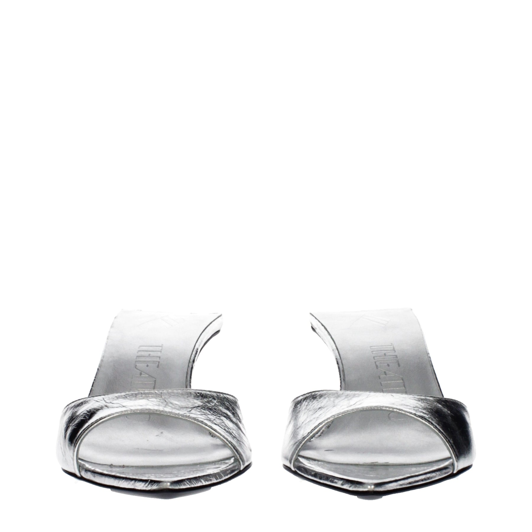 The Attico Gray Leather Flat Sandals | Regal Royce