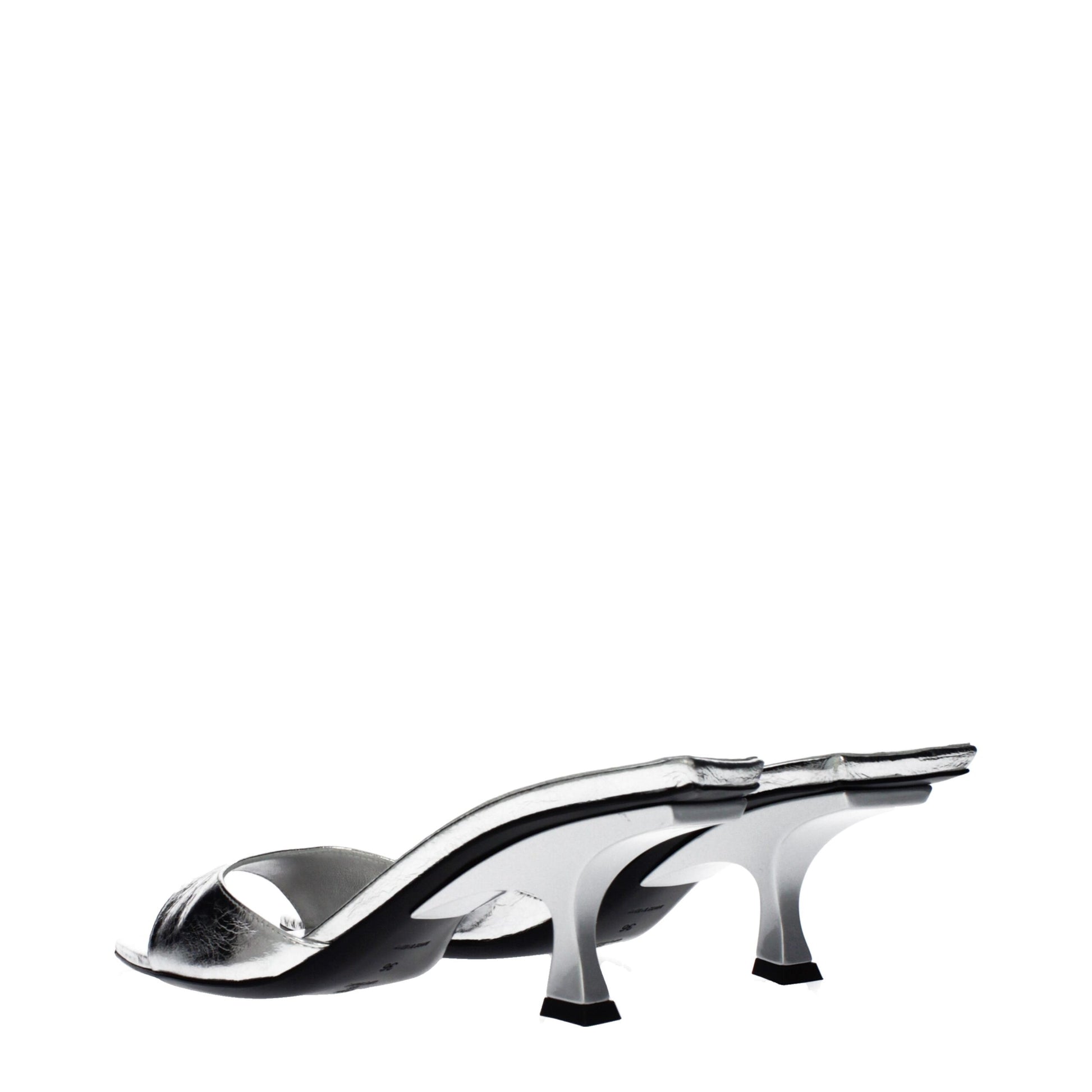 The Attico Gray Leather Flat Sandals | Regal Royce