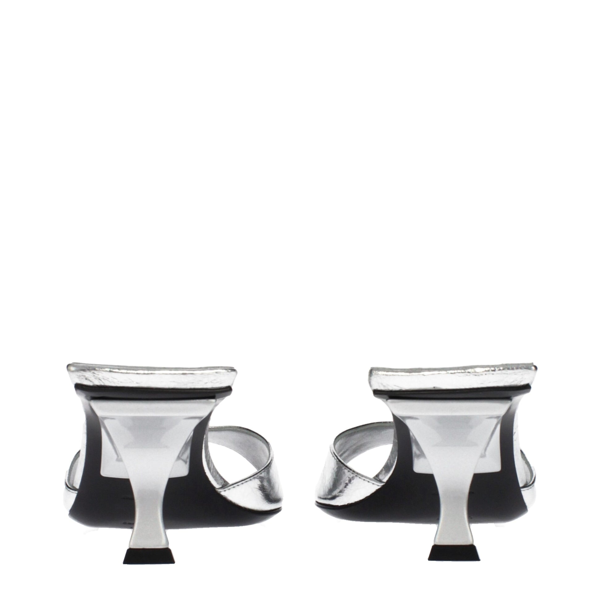 The Attico Gray Leather Flat Sandals | Regal Royce