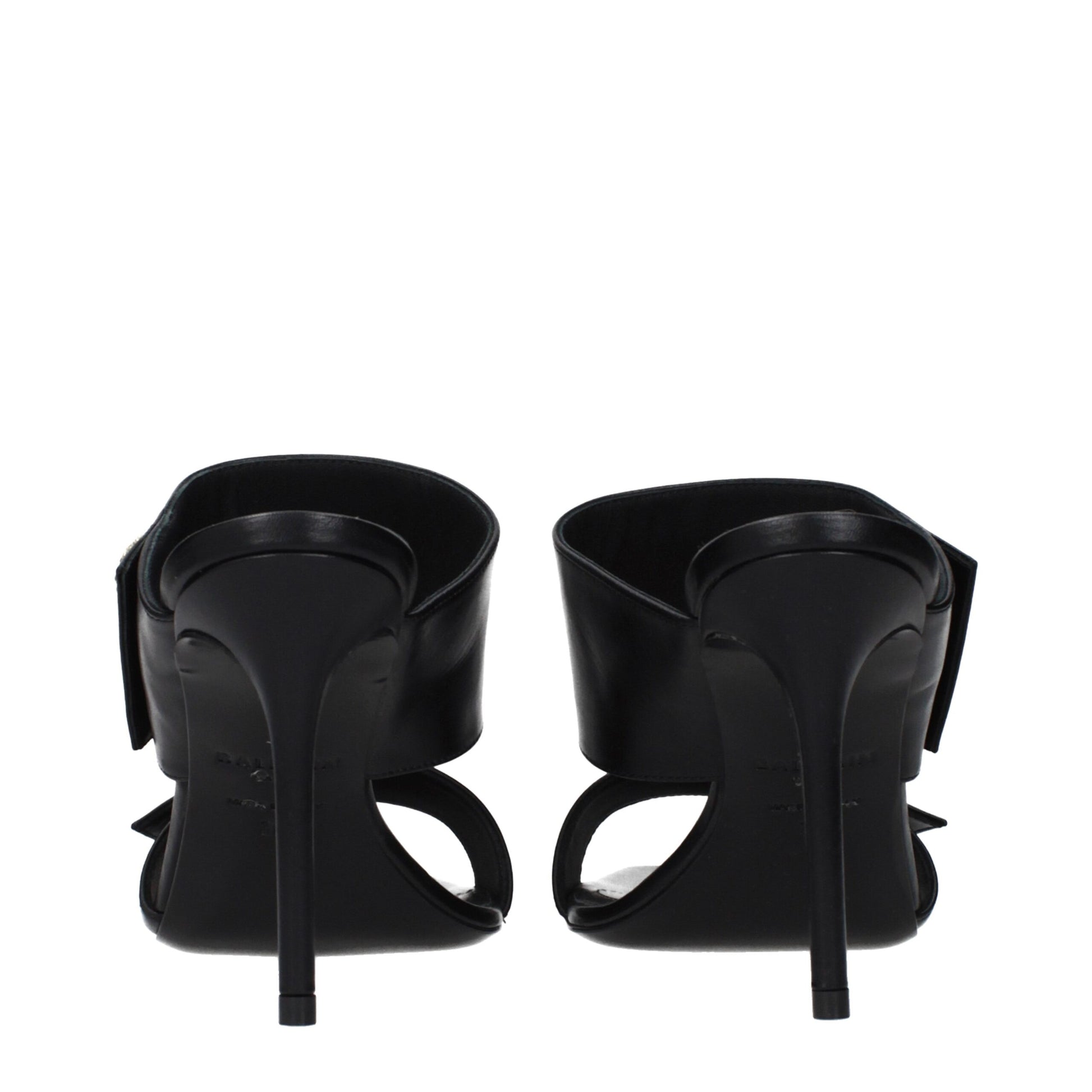 Balmain Black Leather Stiletto Heel Sandals | Regal Royce