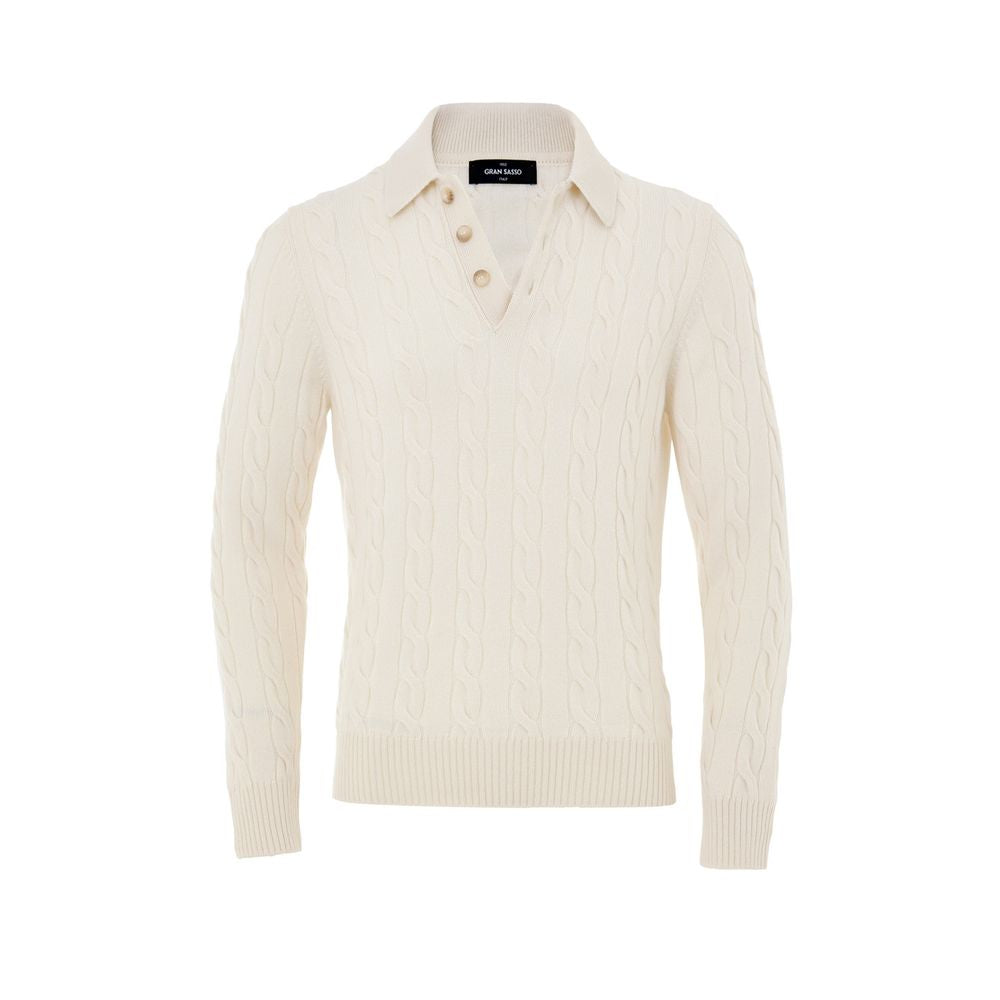 Gran Sasso White Cashmere Cashmere Sweater