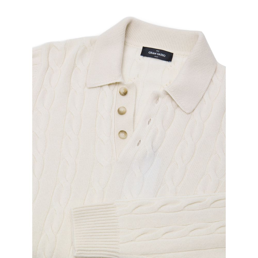 Gran Sasso White Cashmere Cashmere Sweater