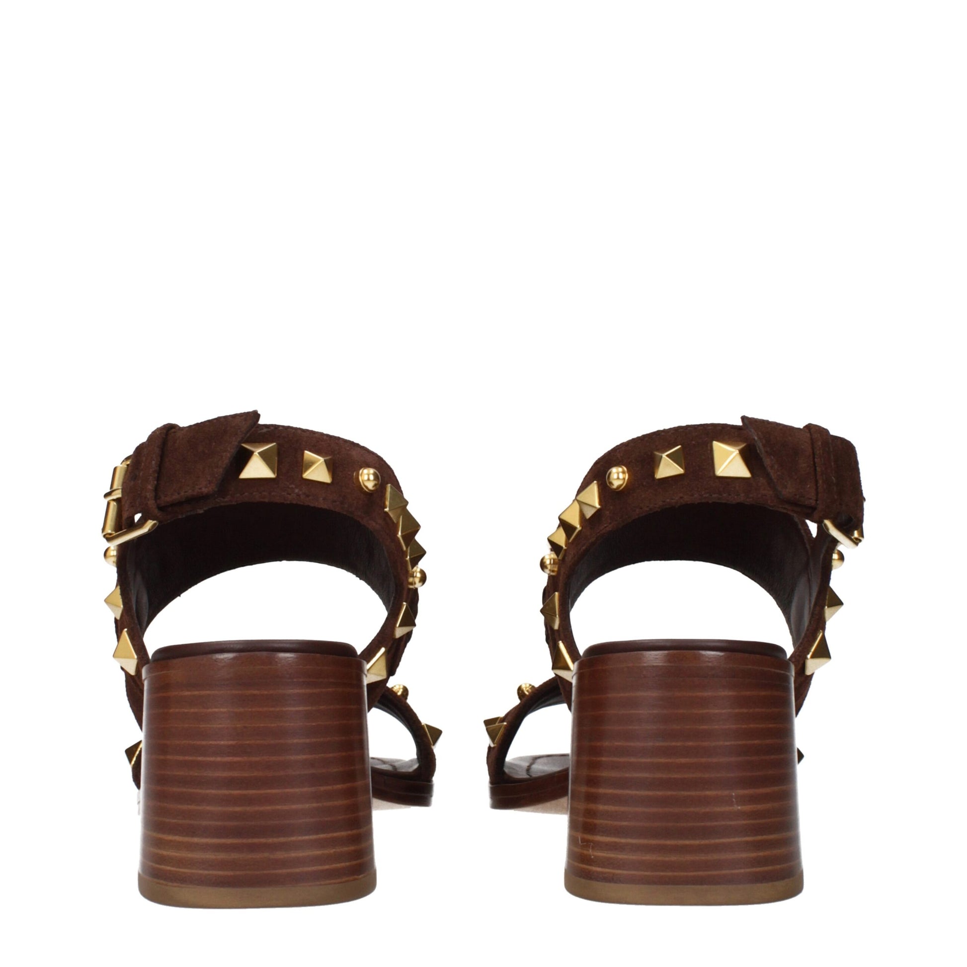 Valentino Garavani Brown Leather Strap-On Sandals | Regal Royce