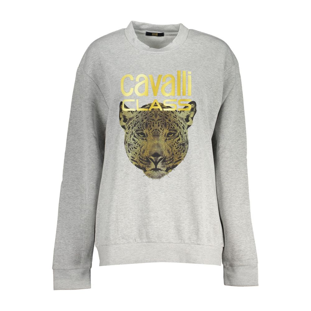 Cavalli Class Grigio Polyester Woman Sweatshirt | Regal Royce