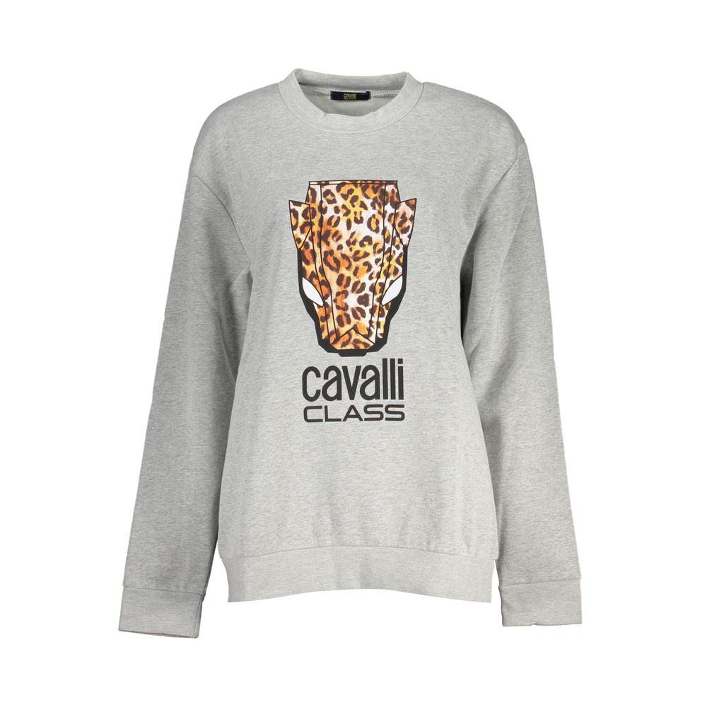 Cavalli Class Grigio Polyester Women Sweatshirt | Regal Royce