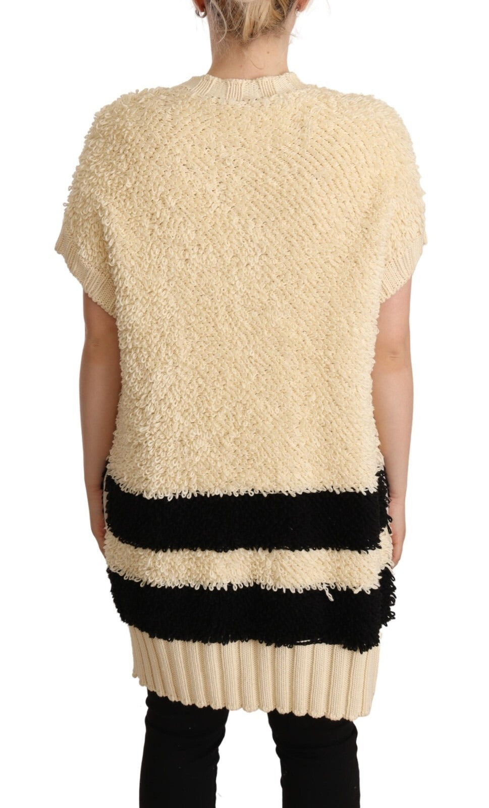 Philosophy Beige Black Short Sleeve Button Cardigan Sweater | Regal Royce