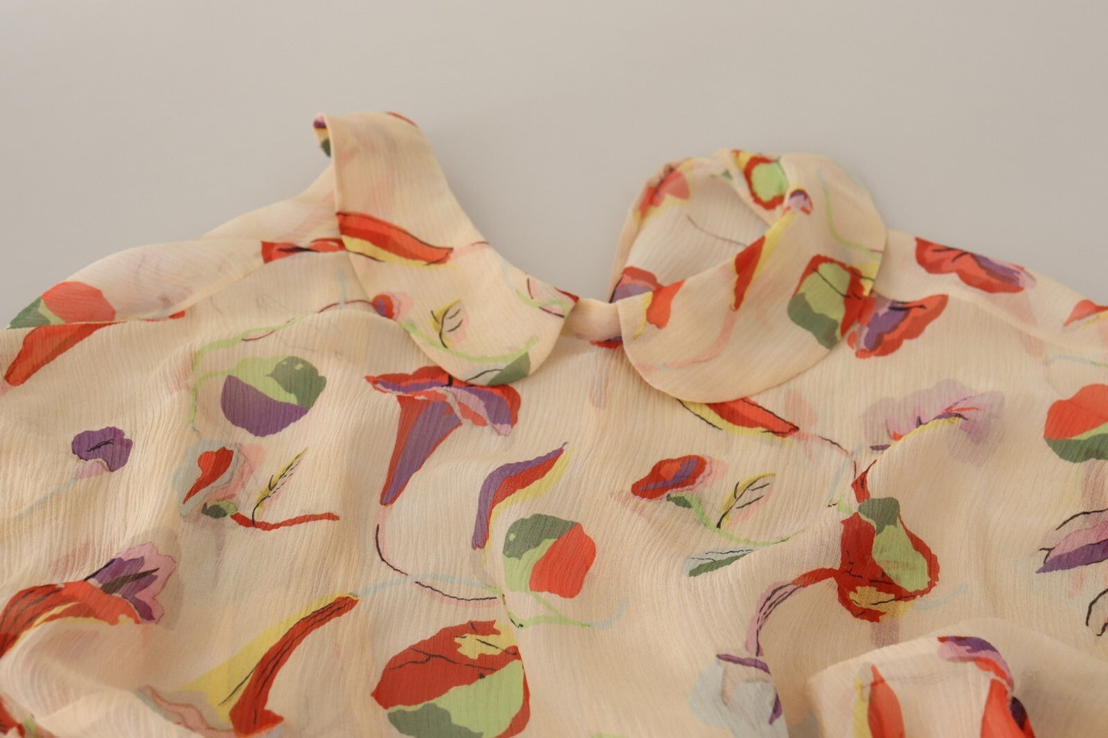 Red Valentino Beige Ascot Collar Short Sleeves Aline Mini Dress | Regal Royce