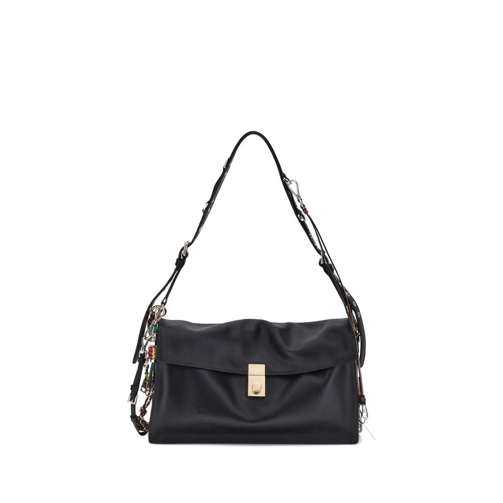 Prada Black Calf Leather Bos Taurus Shoulder Bag | Regal Royce