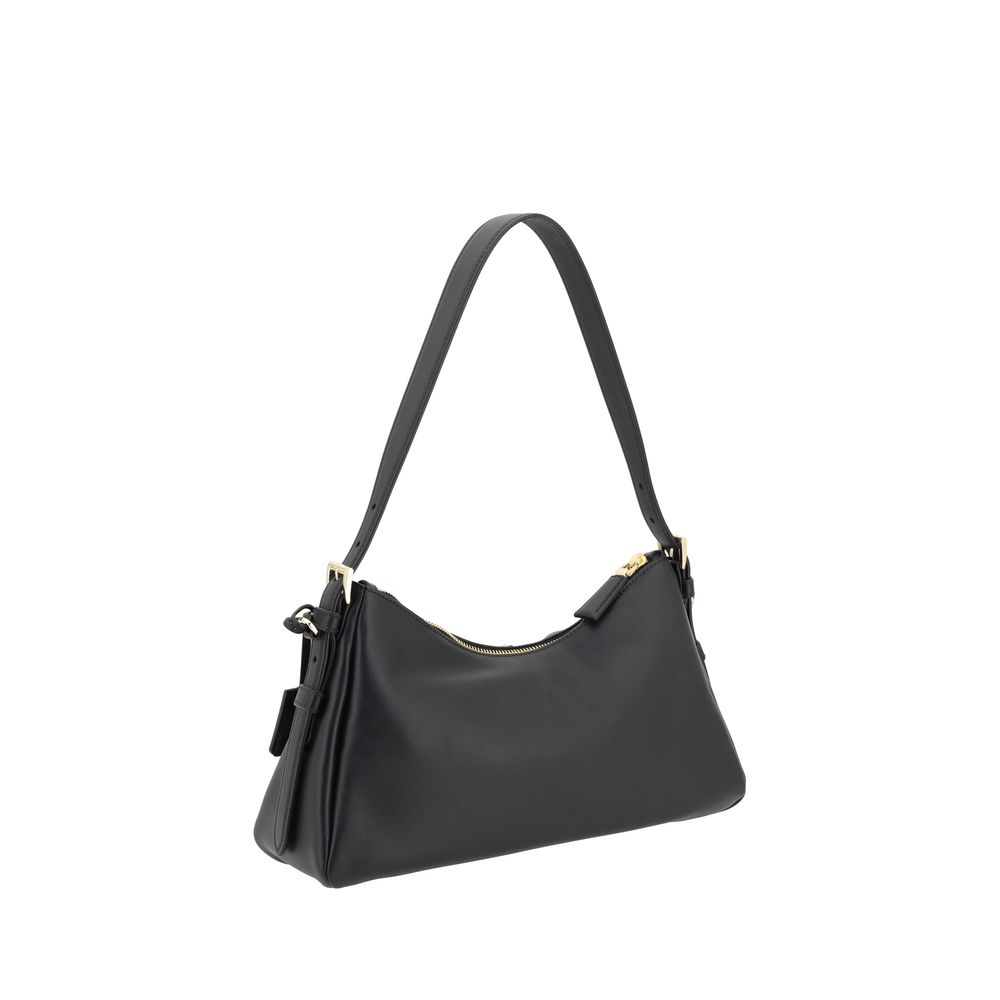 Prada Black Calf Leather Bos Taurus Shoulder Bag