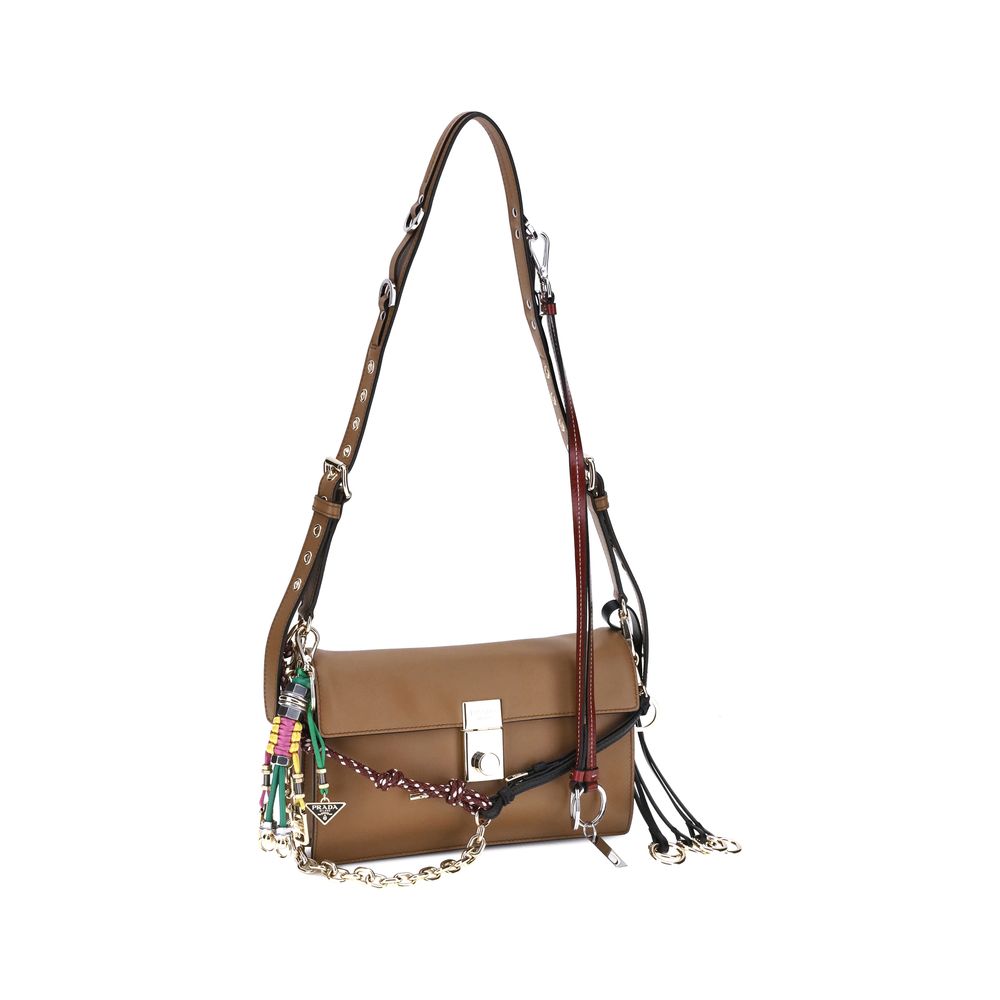 Prada Brown Calf Leather Bos Taurus Shoulder Bag | Regal Royce