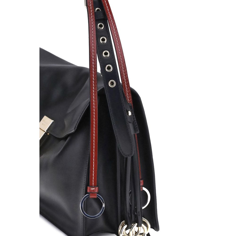 Prada Black Calf Leather Bos Taurus Shoulder Bag | Regal Royce