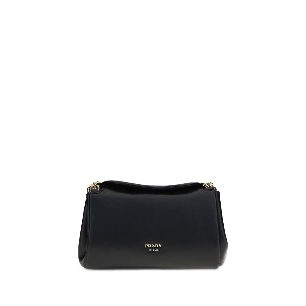 Prada Black Calf Leather Bos Taurus Shoulder Bag | Regal Royce