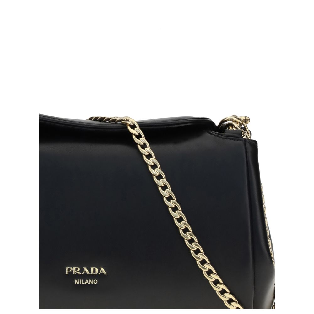 Prada Black Calf Leather Bos Taurus Shoulder Bag | Regal Royce