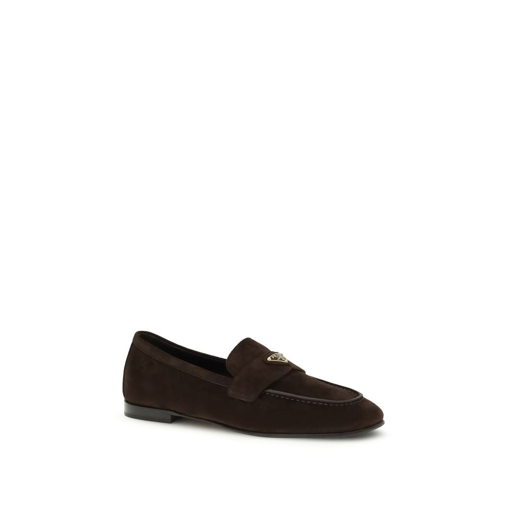 Prada Brown Calf Leather Bos Taurus Slip-On Loafers | Regal Royce