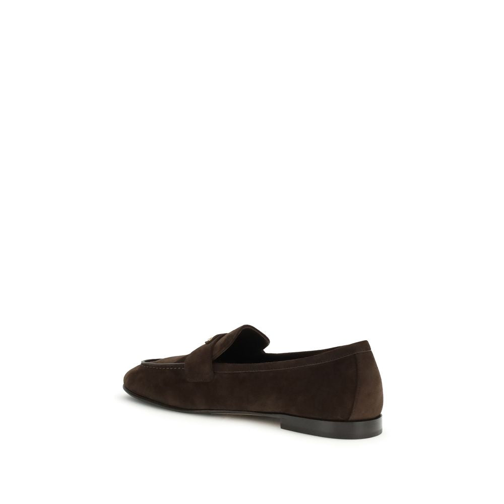 Prada Brown Calf Leather Bos Taurus Slip-On Loafers | Regal Royce