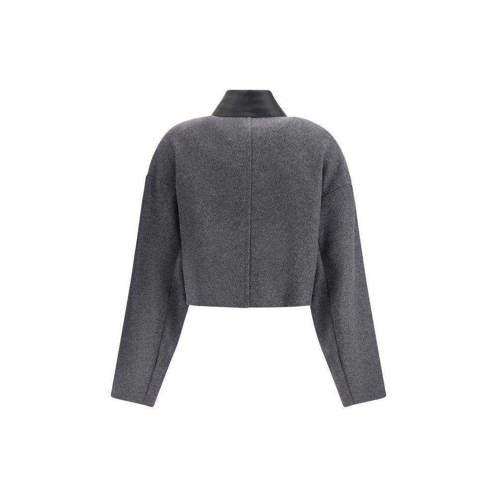 Max Mara Gray Fleece Wool Coat